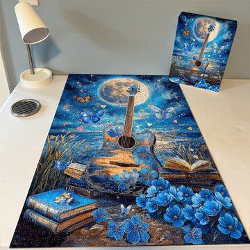 Seaside Moonlight Guitar Guitaw puzzle 1000 pezzi